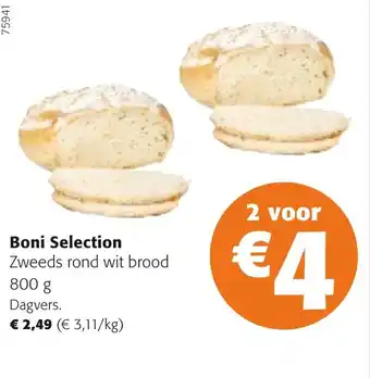 Colruyt Boni selection zweeds rond wit brood aanbieding