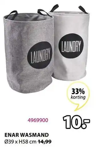 Jysk Enar wasmand 39xH58cm aanbieding