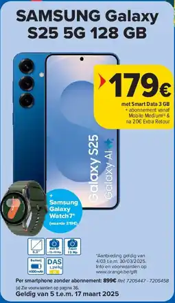 Carrefour SAMSUNG Galaxy S25 5G 128 GB aanbieding