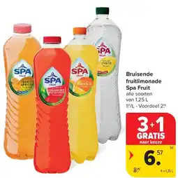 Carrefour Bruisende fruitlimonade Spa Fruit aanbieding