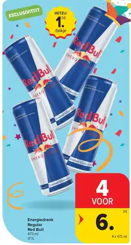 Carrefour Energiedrank Regular Red Bull aanbieding