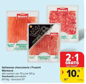 Carrefour Italiaanse charcuterie i Freschi Montorsi aanbieding