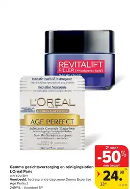 Carrefour Gamma gezichtsverzorging en reinigingslotion L’Oréal Paris aanbieding