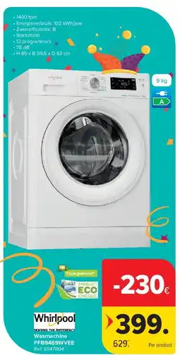 Carrefour Wasmachine FFB9469WVEE aanbieding