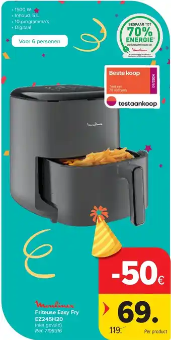 Carrefour Friteuse Easy Fry EZ245H20 aanbieding