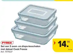 Carrefour Set van 3 oven- en diepvriesschalen met deksel Cook Freeze aanbieding