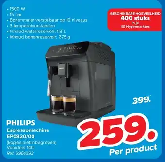 Carrefour Espressomachine EP0820/00 aanbieding