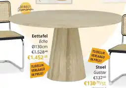 YGO Eettafel Echo Ø130cm aanbieding