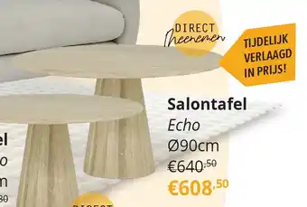 YGO Salontafel Echo Ø90cm aanbieding