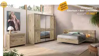 YGO Slaapkamer Ilja Kleerkast + Bed + Commode aanbieding