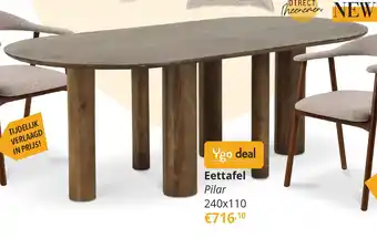 YGO Eettafel Pilar aanbieding