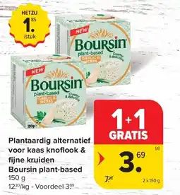 Carrefour Plantaardig alternatief voor kaas knofl ook & fi jne kruiden Boursin plant-based aanbieding