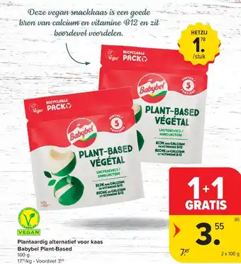 Carrefour Plantaardig alternatief voor kaas Babybel Plant-Based aanbieding