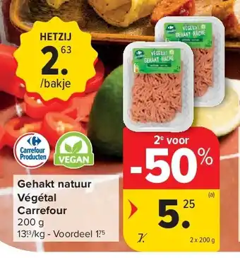 Carrefour Gehakt natuur Végétal Carrefour aanbieding