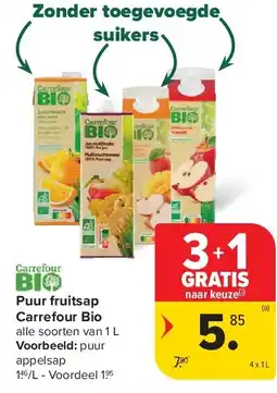 Carrefour Puur fruitsap Carrefour Bio aanbieding