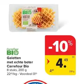 Carrefour Galetten met echte boter Carrefour Bio aanbieding