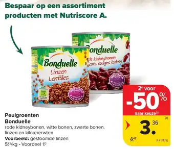 Carrefour Peulgroenten Bonduelle aanbieding