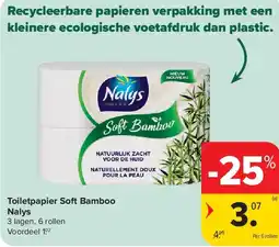 Carrefour Toiletpapier Soft Bamboo Nalys aanbieding