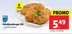 Lidl Kabeljauwburger XXL aanbieding