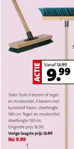 Intratuin Talen Tools X-berem of tegel en mosborstel X-bezem met aanbieding