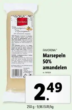 Lidl Marsepein 50% amandelen aanbieding