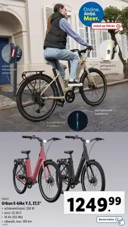 Lidl Urban E-bike Y.3, 27,5 aanbieding