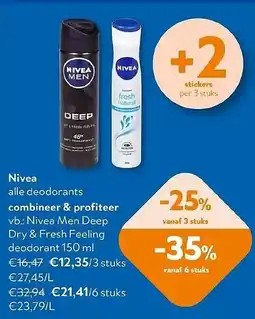 OKay Nivea Men Deep Dry & Fresh Feeling deodorant aanbieding