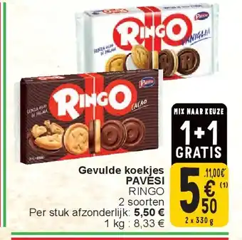 Cora Gevulde koekjes PAVESI aanbieding