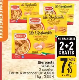 Cora Eierpasta GIGLIO aanbieding