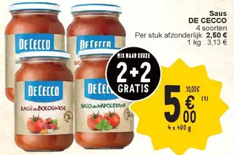 Cora Saus DE CECCO aanbieding