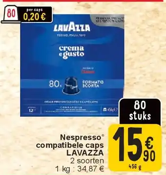 Cora Nespresso compatibele caps LAVAZZA aanbieding