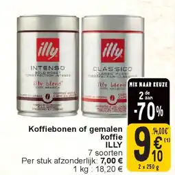 Cora Koffiebonen of gemalen koffie ILLY aanbieding