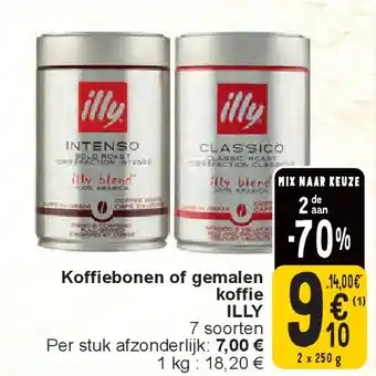 Cora Koffiebonen of gemalen koffie ILLY aanbieding