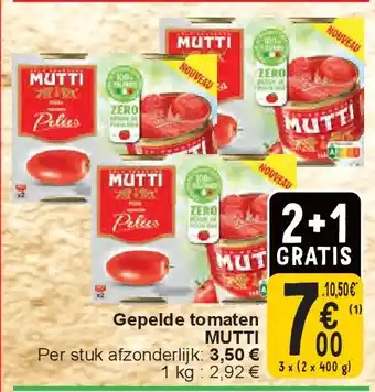 Cora Gepelde tomaten MUTTI aanbieding