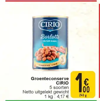 Cora Groenteconserve CIRIO aanbieding