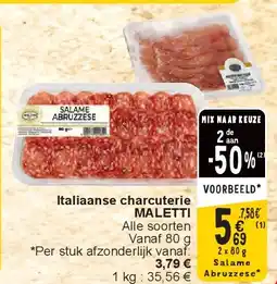 Cora Italiaanse charcuterie MALETTI aanbieding