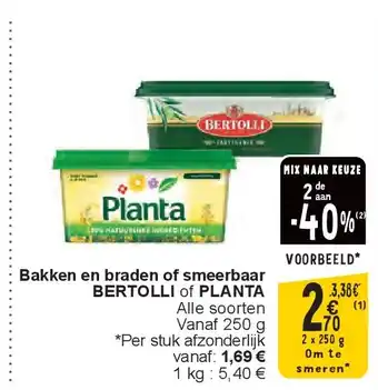 Cora Bakken en braden of smeerbaar BERTOLLI of PLANTA aanbieding