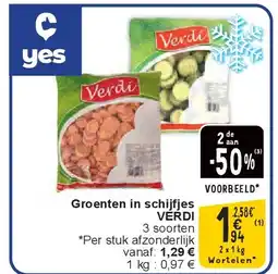 Cora Groenten in schijfjes VERDI aanbieding