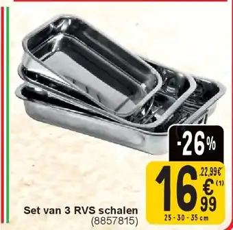 Cora Set van 3 RVS schalen aanbieding