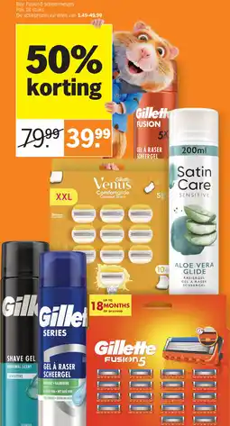 Albert Heijn Gillette scheermesjes of scheergel of schuim aanbieding