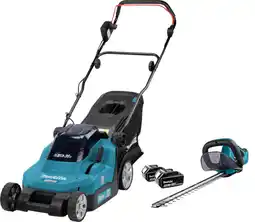 Coolblue Makita DLM382CM2 avec Batterie 4,0 Ah (2x) + Makita DUH523Z (sans Batterie) aanbieding