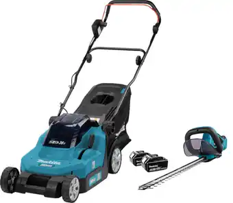 Coolblue Makita DLM382CM2 avec Batterie 4,0 Ah (2x) + Makita DUH523Z (sans Batterie) aanbieding