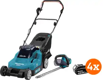 Coolblue Makita DLM382CM2 + Makita DUH523Z avec Batterie 4,0 Ah (2x) + Batterie 5,0 Ah (2x) aanbieding