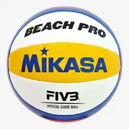 Decathlon Beachvolleybal maat 5 Mikasa BV550C EU Beach Pro geel en blauw aanbieding