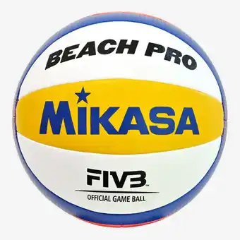 Decathlon Beachvolleybal maat 5 Mikasa BV550C EU Beach Pro geel en blauw aanbieding