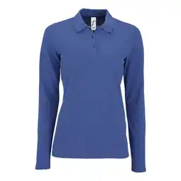 Decathlon Dames Perfect Pique Poloshirt met Lange Mouwen (Koningsblauw) aanbieding