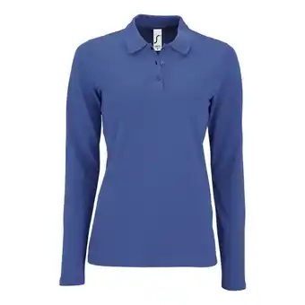 Decathlon Dames Perfect Pique Poloshirt met Lange Mouwen (Koningsblauw) aanbieding