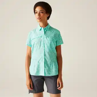 Decathlon T-shirt Korte Mouwen Hiking Dames Korte Mouwen Button-up Front aanbieding