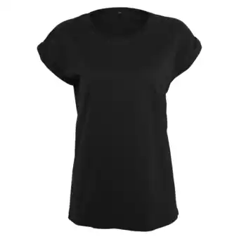 Decathlon Dames Organisch Uitgestrekt Schouder Tshirt (Zwart) aanbieding