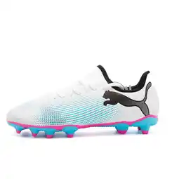 Decathlon FUTURE 7 PLAY FG/AG voetbalschoenen voor jongeren PUMA White Black Poison Pink aanbieding